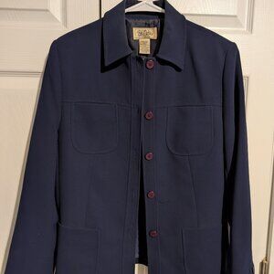 VTG Bob Mackie Studio Navy Jacket Size 10 Button Front